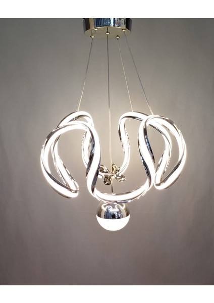 3 Renk Büyük Tek Top LED Avize