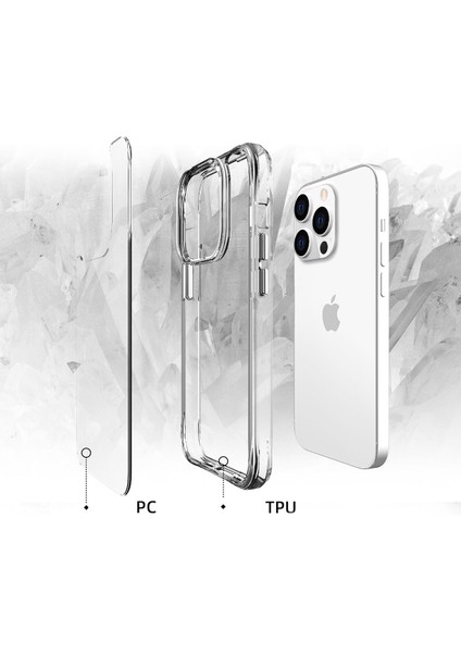Apple iPhone 14 Pro Uyumlu Ardx Şeffaf Ultra Ince Airbag Tasarımlı Okka Kapak-Renksiz