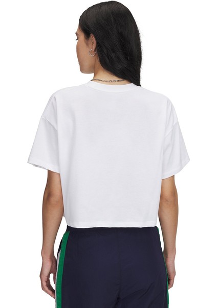 Varsity Mix Heavyweight Crop Kadın Beyaz Yuvarlak Yaka Tişört fiyatları