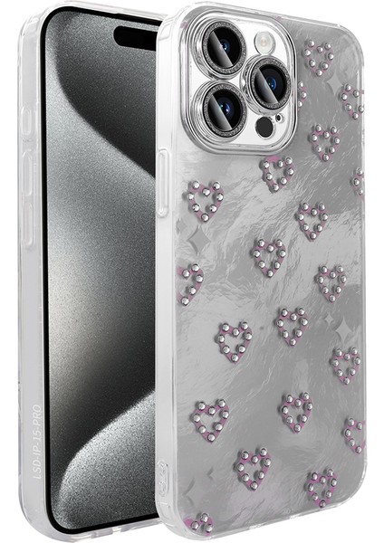 Apple iPhone 15 Pro Max Kılıf Kamera Korumalı Figürlü Ardx Ponti Silikon Kapak - Beyaz