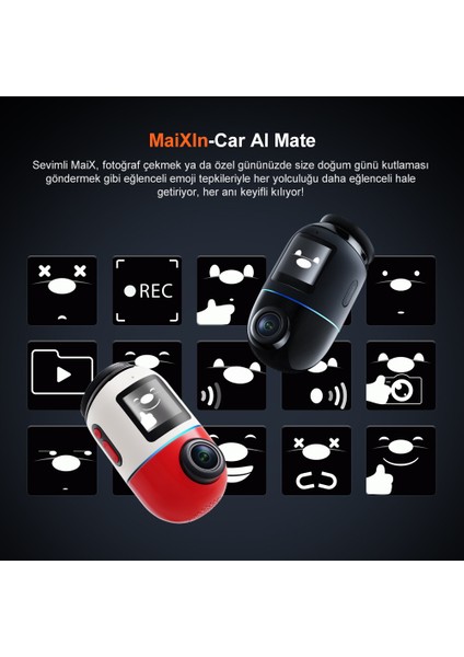 Geliştirilmiş Dash Cam Omni X800 Ultra Hd 4K Çözünürlük, 360° Dönebilen Araç Kamerası, Çift 4K Ön Araç Kamerası ve 128 GB Sd Kart, Süper Algılamalı Adas, Aı Hareket Algılama 2.0 Sürümü Siyah
