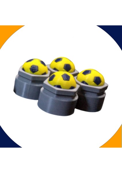 Audi A3 Sedan 2013-2024 Model Sarı Lacivert Top Kabartmalı Bijon Kapağı Set (17MM Somun Tüm Araçlar)