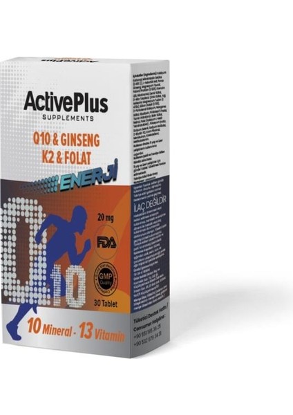Enerji 30 Tablet Ginseng Q10 Folat K2