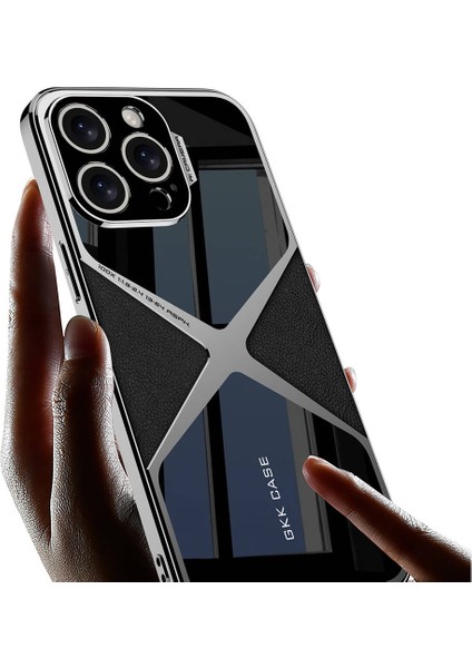 Apple iPhone 15 Pro Max Kılıf Ultra Ince Kamera Korumalı Pc + Deri Arka Yüzey Ardx X-Pro Kapak-Siyah