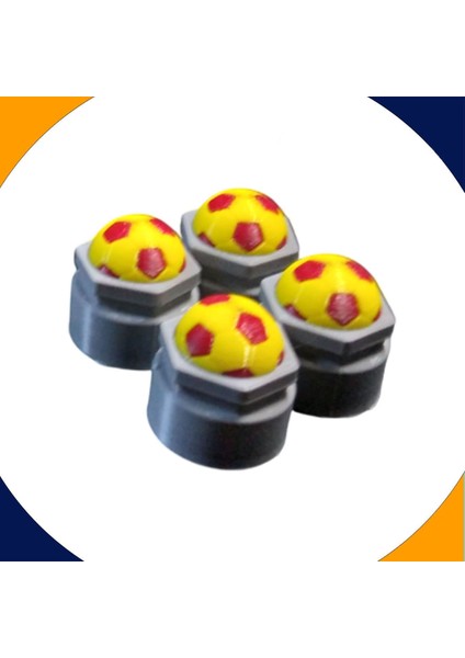 Audi A3 Sedan 2013-2024 Model Sarı Kırmızı Top Kabartmalı Bijon Kapağı Set (17MM Somun Tüm Araçlar)