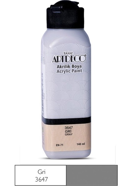 Akrilik Boya 140 ml Gri - 4 Adet