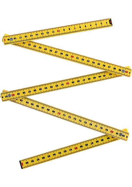 Plastik Kırma Katlanır Okul Ofis Pratik Basit Metre Sarı (1 Metre)