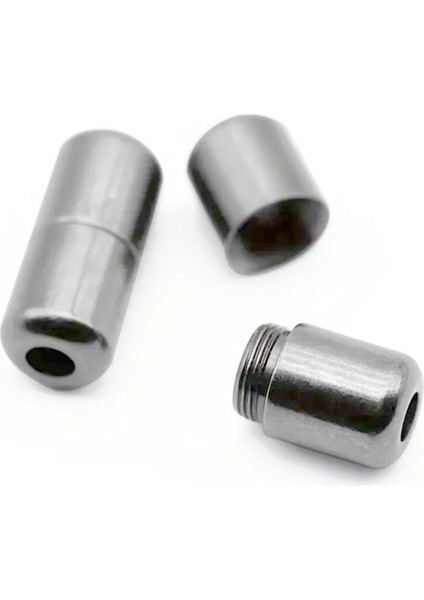 Ayarlanabilir 1 Çift Beyaz Vidalı Kapsül Uçlu 6 Mm Lastik Pratik Bağcık