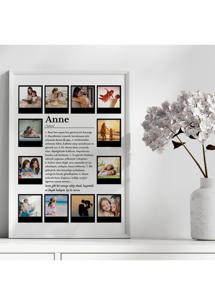 Kişiye Özel Anne Tanımı Fotoğraflı Tasarım Tablo , Anneler Günü Hediyesi, Anneler Günü Tablosu