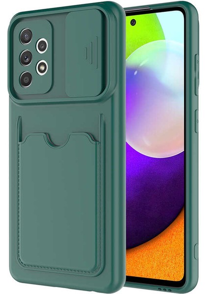 Samsung Galaxy A72 Kılıf ​akav Kartix Kapak-Koyu Yeşil