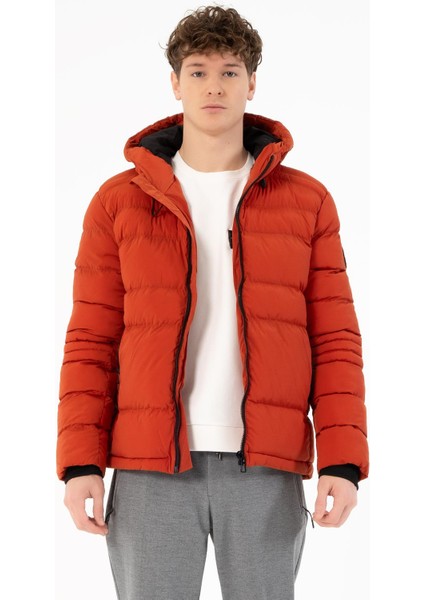 Kapüşonlu Slim Fit Erkek Mont