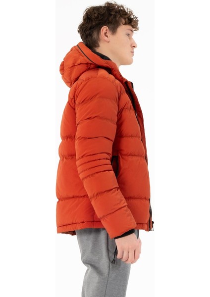 Kapüşonlu Slim Fit Erkek Mont