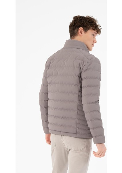 Fermuarlı Slim Fit Şişme Erkek Mont