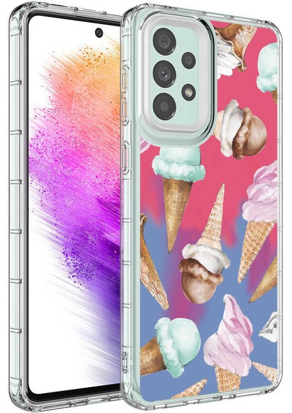 Samsung Galaxy A33 5g Kılıf Kamera Korumalı Renkli Desenli Sert Silikon Akav Korn Kapak-No9