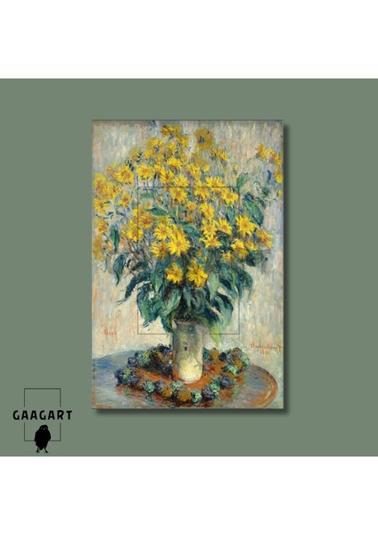 Tekli Dikey Kanvas Duvar Tablosu Claude Monet Kudüs Enginar Tablosu modelleri