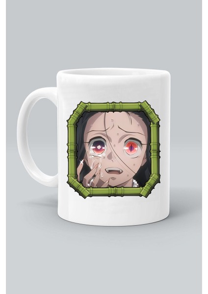 Anime Karakter Nezuko Kamado Demon Slayer Baskılı Beyaz Kupa Bardak