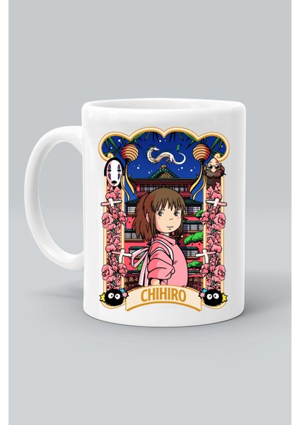 Chihiro Karakter Ruhların Kaçışı Anime Baskılı Beyaz Kupa Bardak