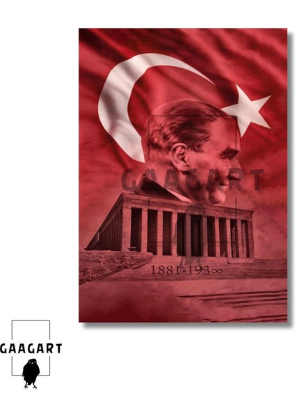 Tekli Dikey Kanvas Duvar Tablosu Atatürk ve Anıtkabir modelleri