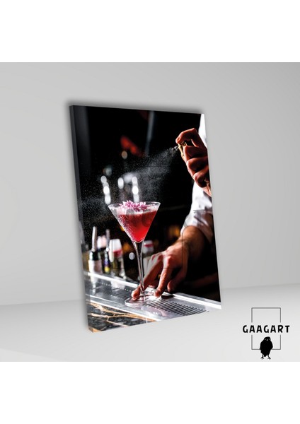 Tekli Dikey Kanvas Duvar Tablosu Kırmızı Kokteyl Bardak fiyatları