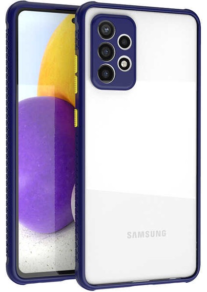 Samsung Galaxy A72 Kılıf ​​akav Kaff Kapak-Lacivert