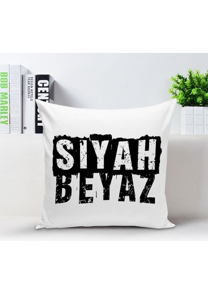 Kişiye Özel Yastık Kılıfı (Siyah Beyaz Temalı) 001