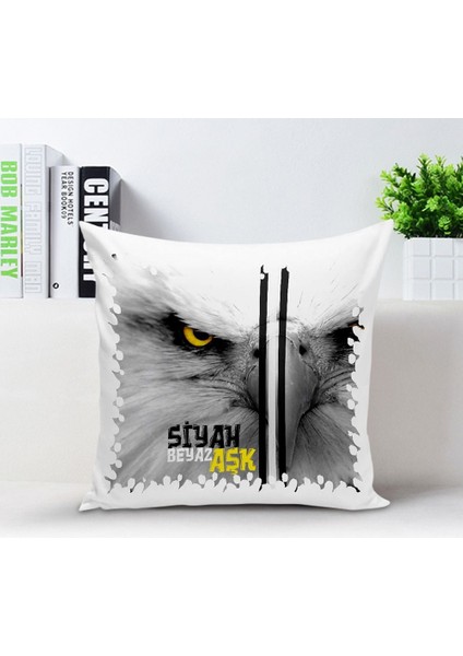 Kişiye Özel Yastık Kılıfı (Siyah Beyaz Temalı) 005