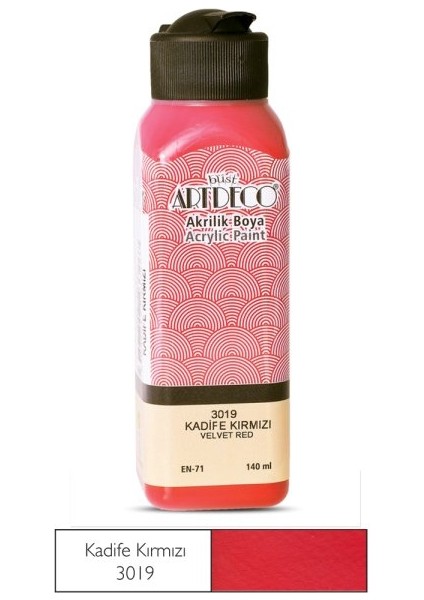 Akrilik Boya 140 ml Kadife Kırmızı - 4 Adet