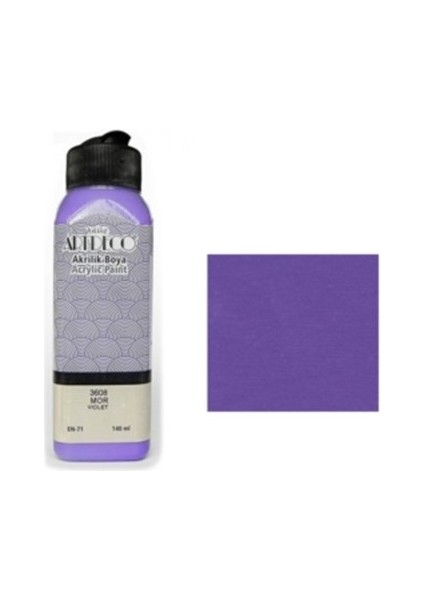 Akrilik Boya 140 ml Mor - 4 Adet