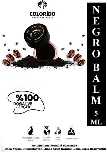 Colorido Bálsamo Negro Nemlendirici Antioksidan Işıltı Veren E-Vitaminli Krem Balm (Ruj,far,allık)