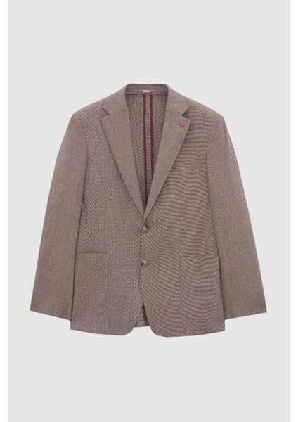 Ds Damat Slim Fit Bordo Düz Kumaş Ceket