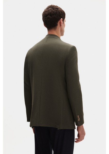 Ds Damat Regular Fit Haki Düz Kumaş Ceket