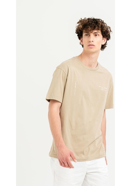 Bisiklet Yaka Baskılı %100 Pamuk Oversize Erkek T-Shirt modelleri
