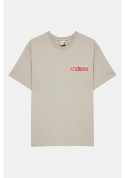 Bisiklet Yaka Göğsü Garni ve Baskı Detaylı Erkek T-Shirt