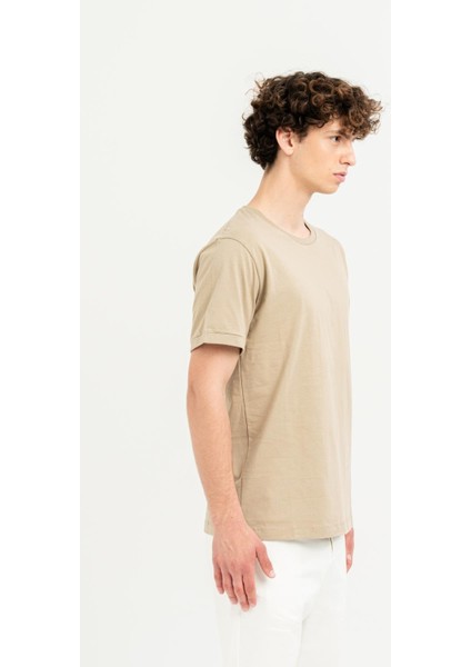 Bisiklet Yaka Kol Ucu Duble %100 Pamuk Slim Fit Erkek T-Shirt fiyatları