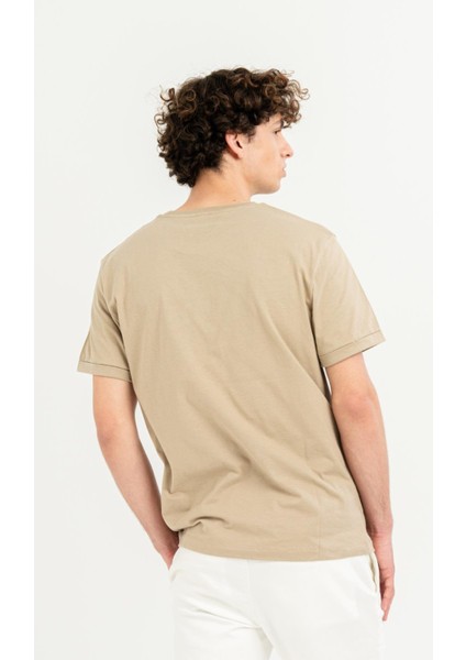 Bisiklet Yaka Kol Ucu Duble %100 Pamuk Slim Fit Erkek T-Shirt fırsatları
