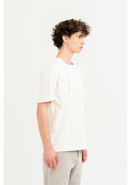 Bisiklet Yaka Baskılı %100 Pamuk Oversize Erkek T-Shirt modelleri