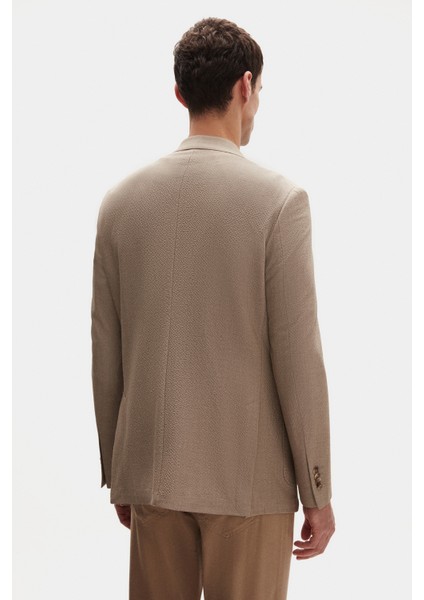 Ds Damat Regular Fit Bej Düz Kumaş Ceket