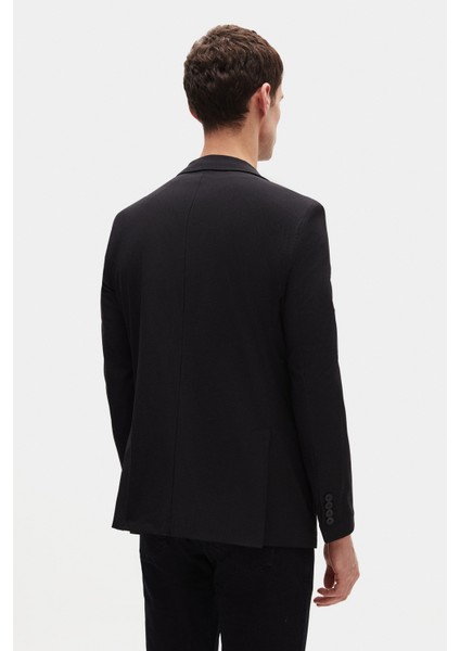 Ds Damat Slim Fit Siyah Çizgili Kumaş Ceket modelleri