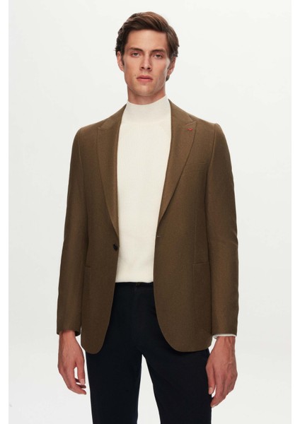 Slim Fit Yeşil Armürlü Kumaş Ceket fiyatları