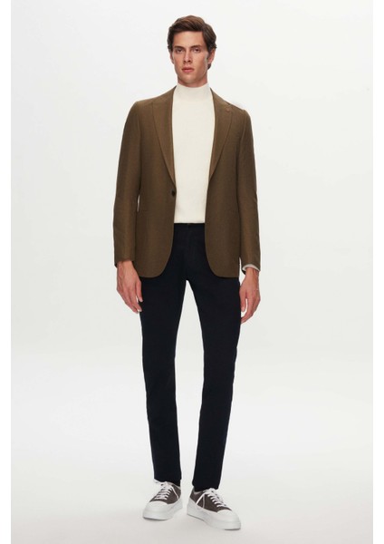 Slim Fit Yeşil Armürlü Kumaş Ceket fırsatları