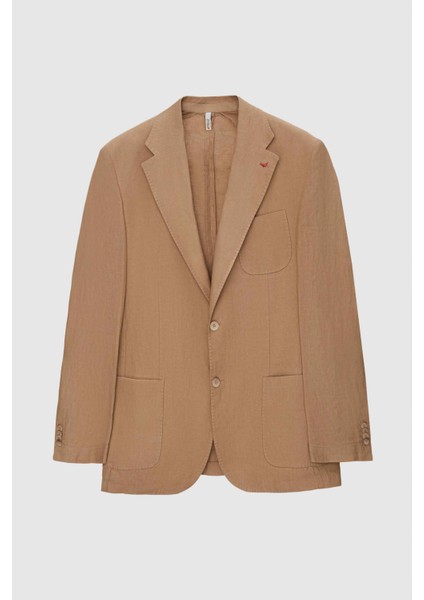 Ds Damat Regular Fit Bej Düz Kumaş Ceket
