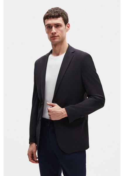 Ds Damat Slim Fit Lacivert Çizgili Kumaş Ceket fiyatları