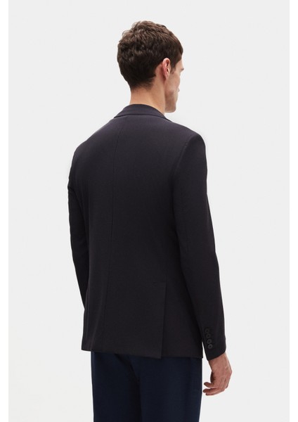 Ds Damat Slim Fit Lacivert Çizgili Kumaş Ceket modelleri