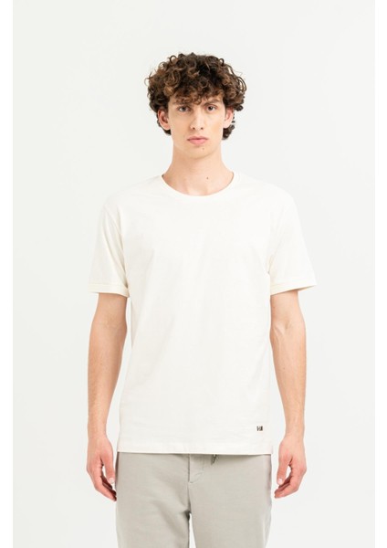 Bisiklet Yaka Kol Ucu Duble %100 Pamuk Slim Fit Erkek T-Shirt