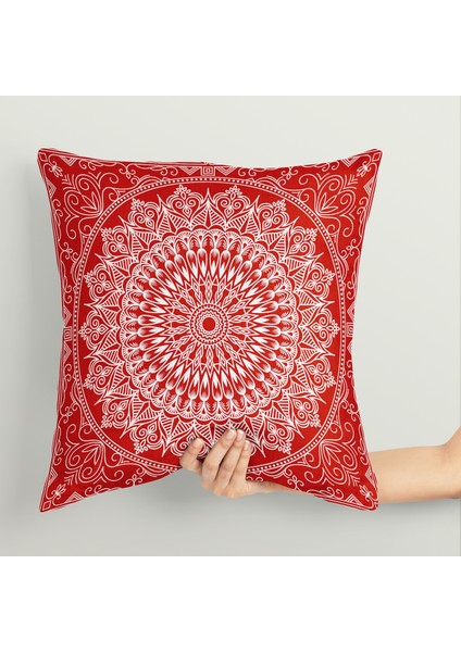 red Bohemian Mandala Çift Taraflı Kırlent Kılıfı 2 Adet