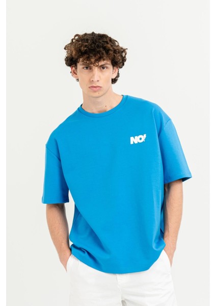 Bisiklet Yaka Göğsü Baskılı Overize Basic Erkek T-Shirt fiyatları