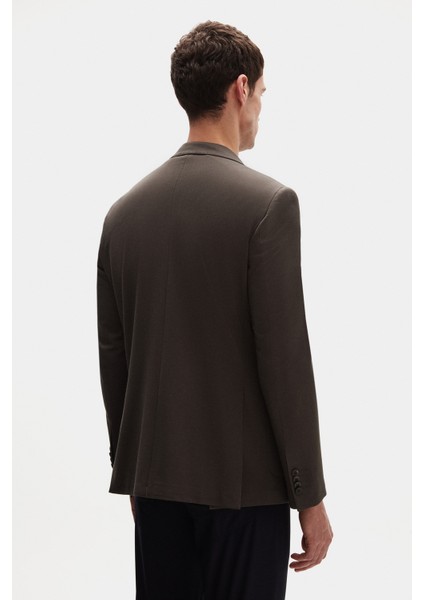 Ds Damat Slim Fit Haki Örme Kumaş Ceket