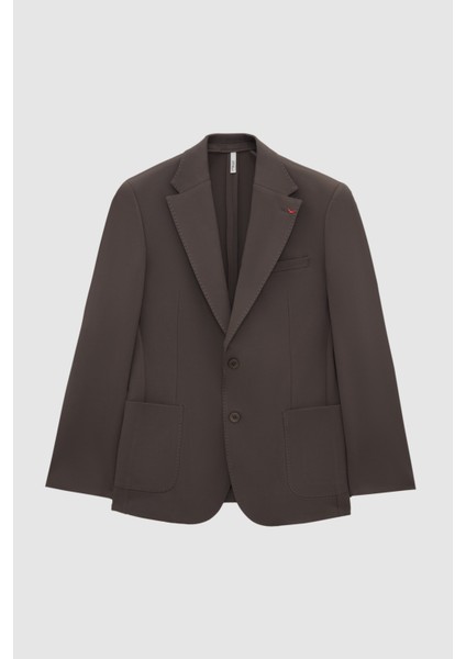Ds Damat Slim Fit Haki Örme Kumaş Ceket