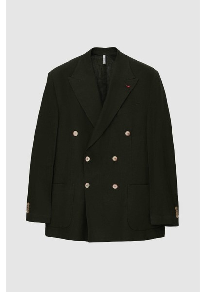 Ds Damat Regular Fit Haki Düz Kumaş Ceket