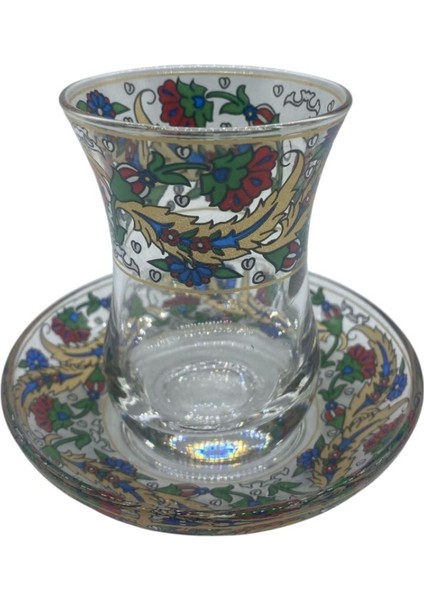 Desenli 6 Kişilik Çay Bardağı Seti